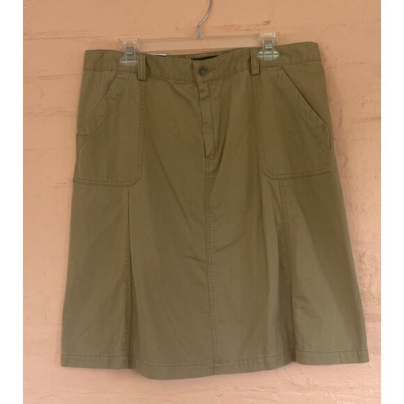 Vintage Eddie Bauer Skirt Short Tan Pockets Womens 16 New - Picture 1 of 5